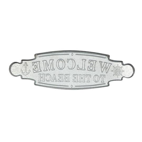 36" Blue Coastal Metal Wall Sign